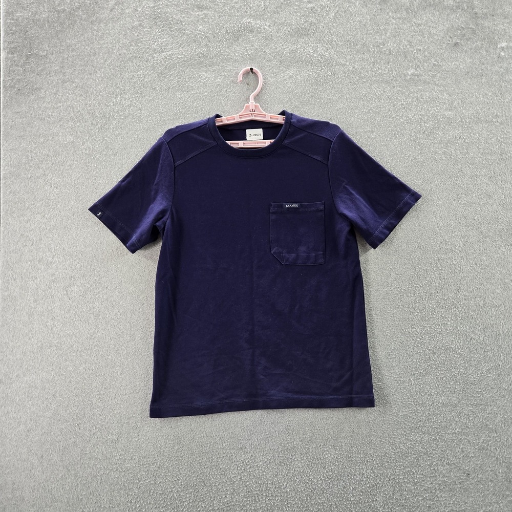 Jaanuu‎ Women Scrub Top S Purple Nylon Rayon J80656 Button PO#192 Short Sleeve